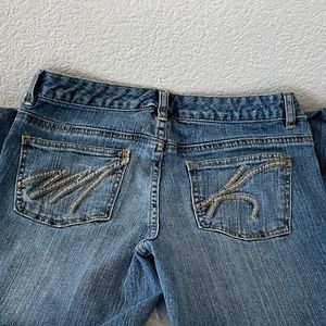MICHAEL KORS WOMEN 8 SLIM BOOTCUT 90s Y2K VIBE JEANS BOHO MK POCKETS MED WASH